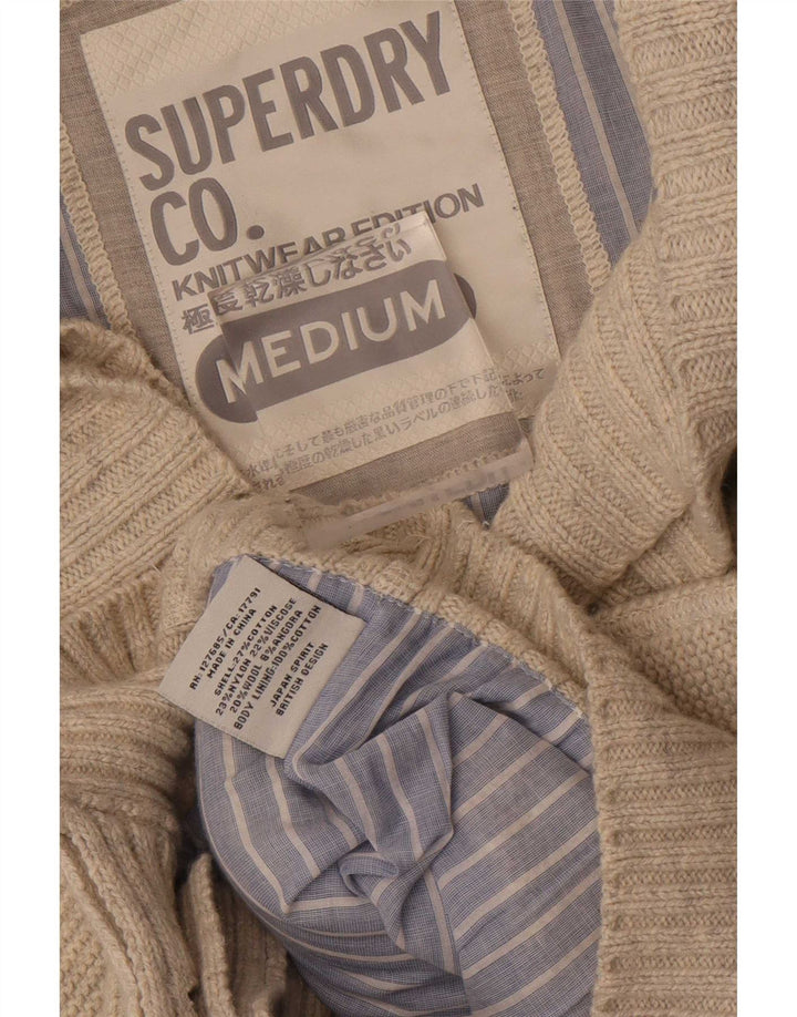 Superdry Herren-Cardigan-Pullover aus Baumwolle in Mittelbeige
