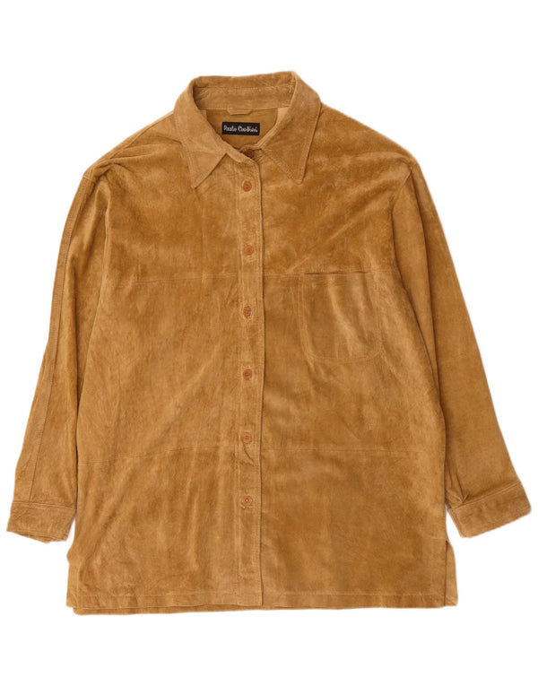 PAOLO CONTINI Damen Wildlederhemd EU 44 XL Beige