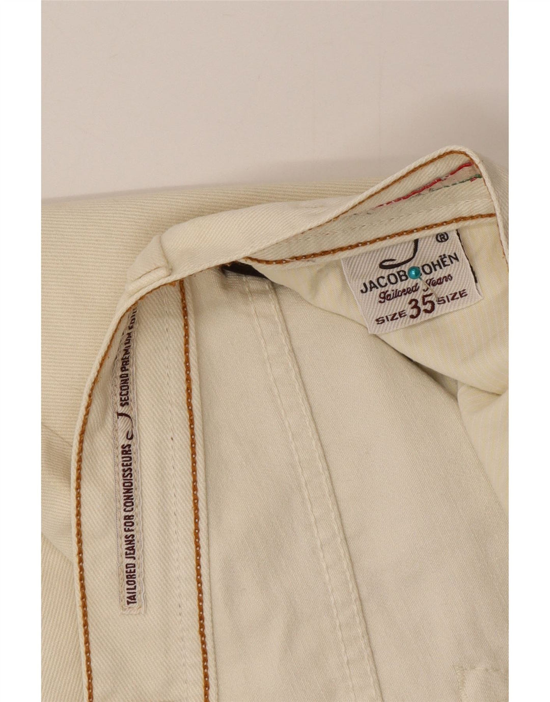 Jacob Cohen Herren Straight Jeans W35 L34 Beige Baumwolle