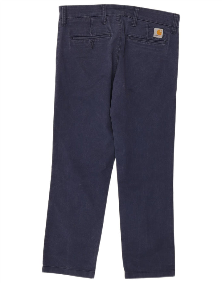 CARHARTT Damen Sid Straight Chino Hose W31 L26 Marineblaue Baumwolle