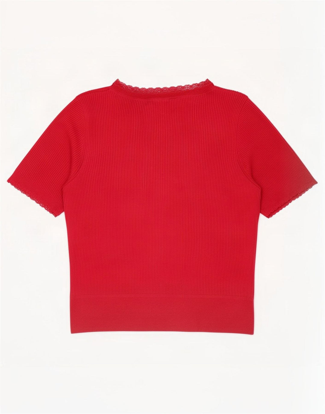 Marks & Spencer Damen Kurzarm-Blusenoberteil UK 16 Large Rot Acryl