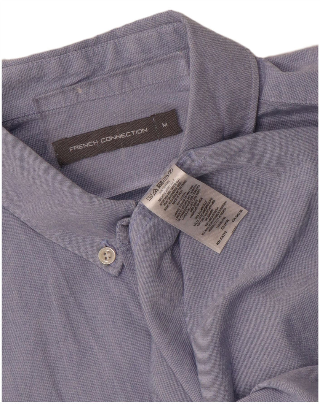 French Connection Herren-Kurzarmhemd aus mittelblauer Baumwolle