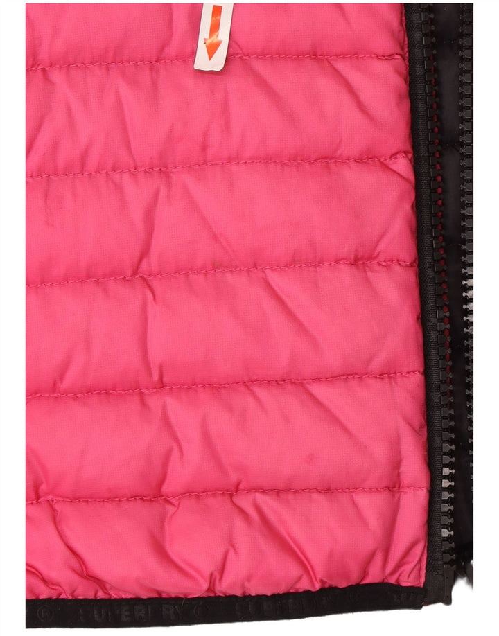 Superdry Wattierte Jacke mit Kapuze für Damen, UK 10, Small, Rosa, Nylon