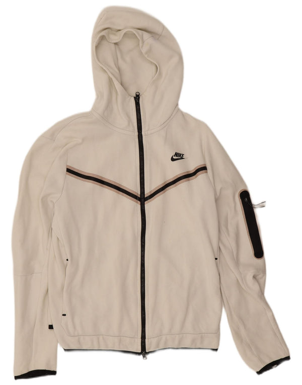 Nike Damen-Kapuzenpullover mit Reißverschluss, UK 16, Größe L, Weiß, Colourblock-Baumwolle