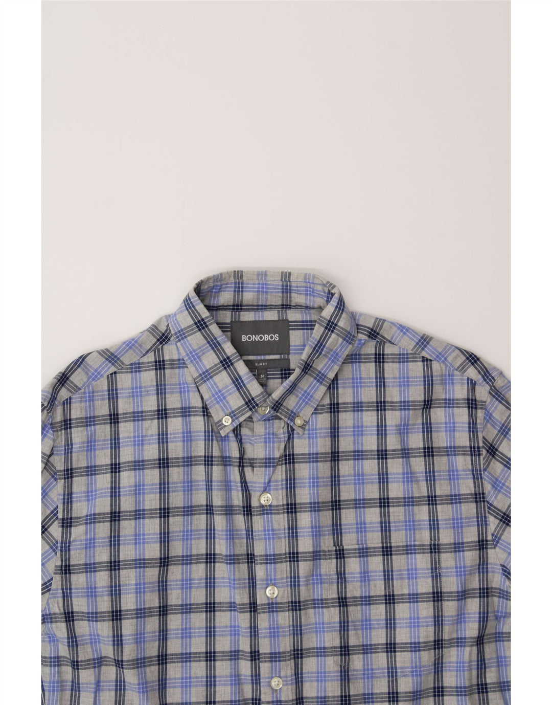 BONOBOS Mens Slim Fit Shirt Medium Purple Check Cotton Vintage BONOBOS and Second-Hand BONOBOS from Messina Hembry 