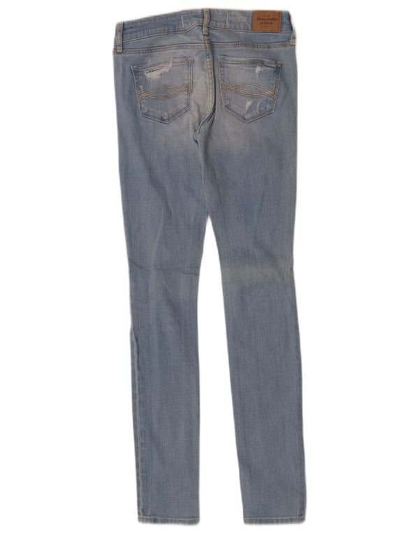 Abercrombie & Fitch Damen Distressed Skinny Jeans US 00 2XS W24 L29 Blau