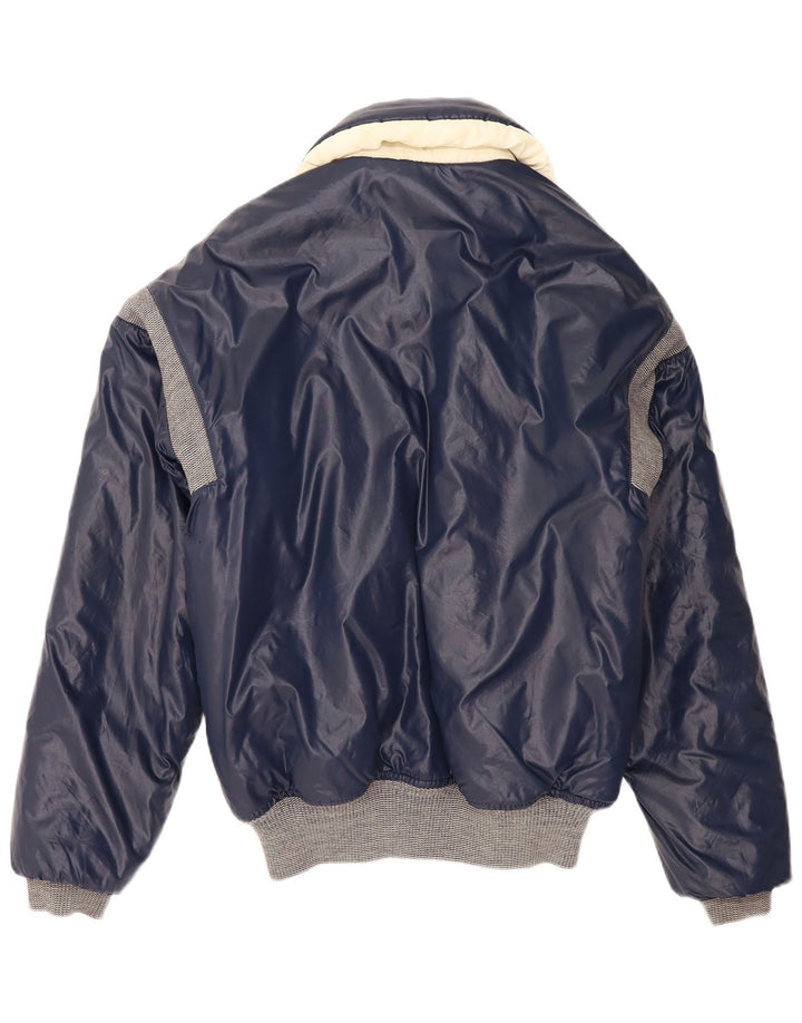 Vintage Herren Wattierte Jacke UK 40 Groß Marineblau Farbblock
