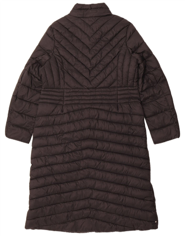 Karen Millen Damen Wattierter Mantel UK 14 Large Schwarz Nylon