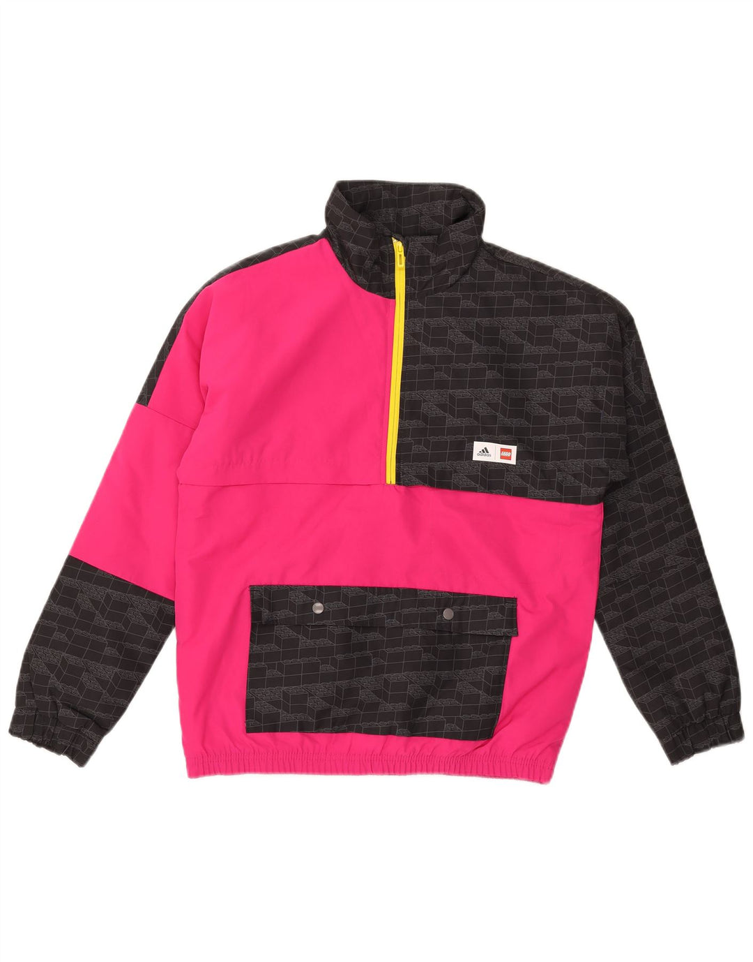 ADIDAS Graphic Anorak-Jacke für Mädchen, 11–12 Jahre, rosafarbenes Colourblock-Polyester