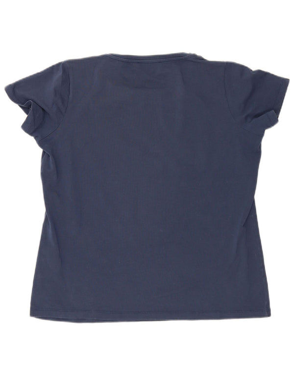 Trussardi Damen Grafik-T-Shirt-Oberteil UK 20 2XL Marineblau