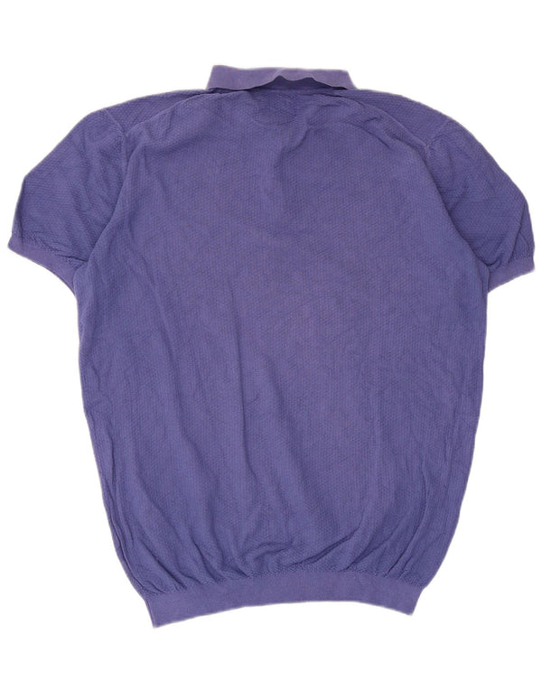 Massimo Dutti Herren Kurzarm-Pullover mit Rollkragen, XL, Blau