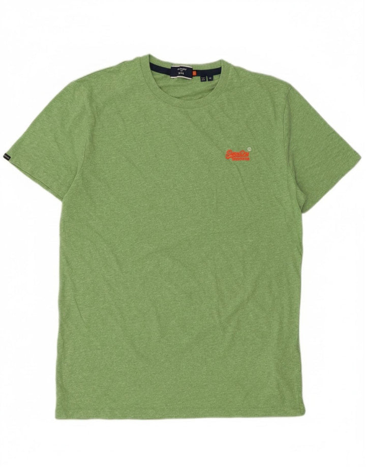 Superdry Herren T-Shirt-Oberteil aus mittelgrüner Baumwolle