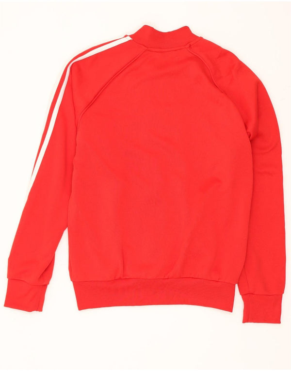 Adidas Herren-Trainingsanzug-Top-Jacke aus mittelrotem Polyester