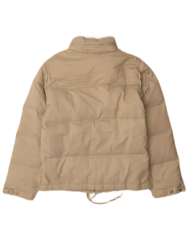 Zara Damen-Jacke mit Kapuze, gepolstert, EU 38, Größe S, Beige, Polyester