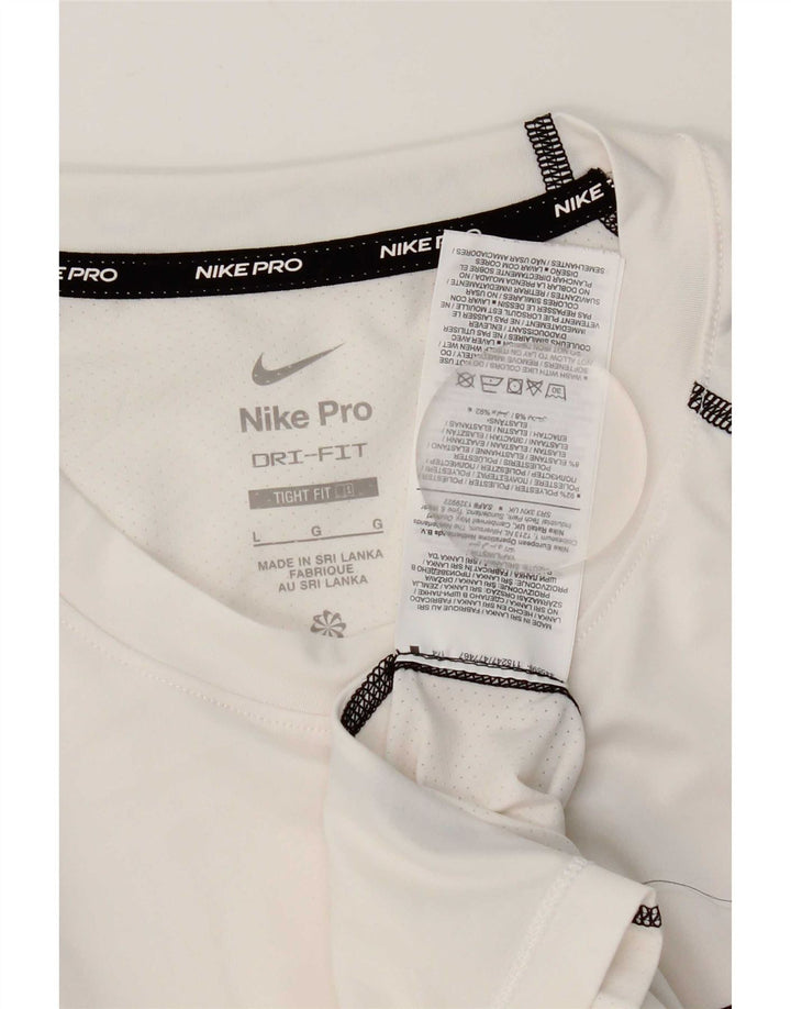 Nike Herren-T-Shirt mit Dri-Fit-Grafik, Größe L, Weiß, Polyester