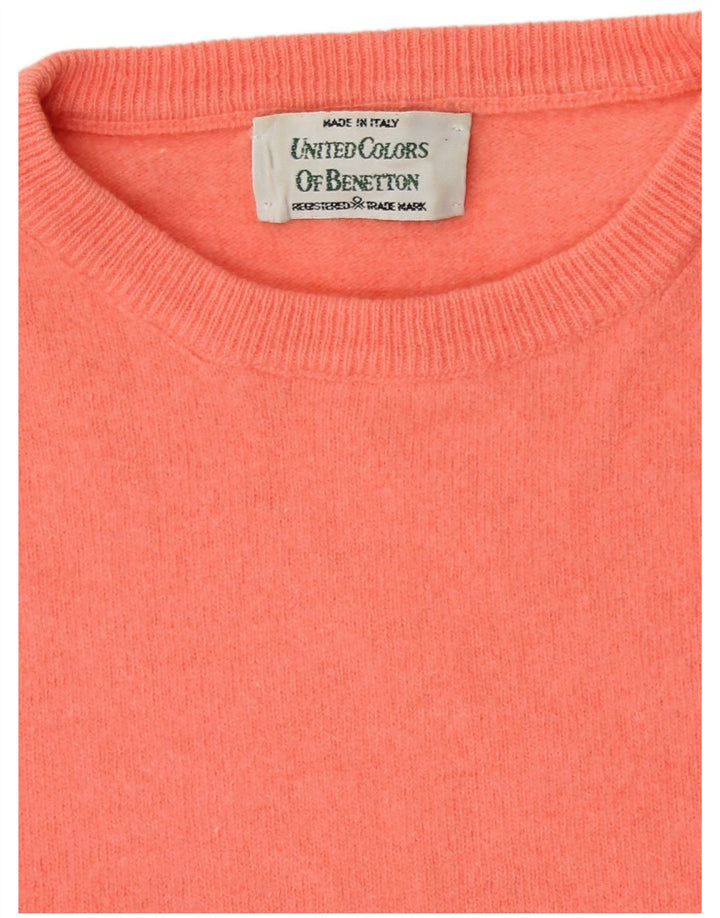 Benetton Damen-Pullover mit Rundhalsausschnitt, Gr. 14, Mittelrosa