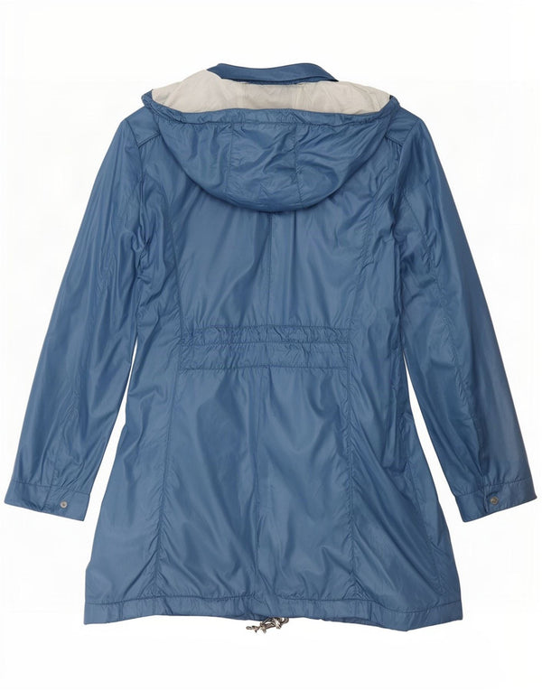 PEUTEREY Damen Regenmantel mit Kapuze IT 46 Large Blau