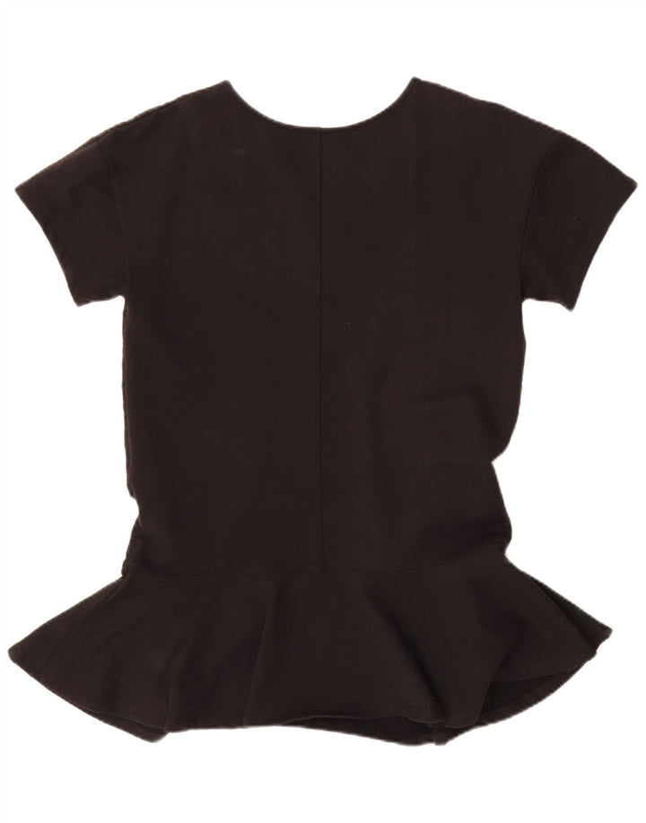 Elisabetta Franchi Damen Blusentop IT 42 Mittelschwarze geblümte Baumwolle