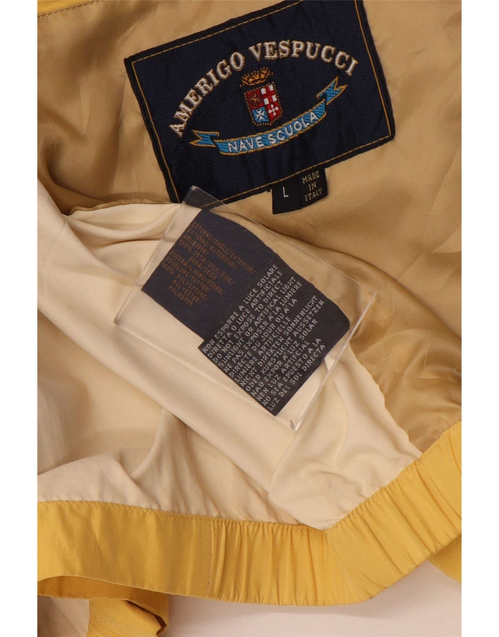 Amerigo Vespucci Herren Bomberjacke UK 40 Große gelbe Seide