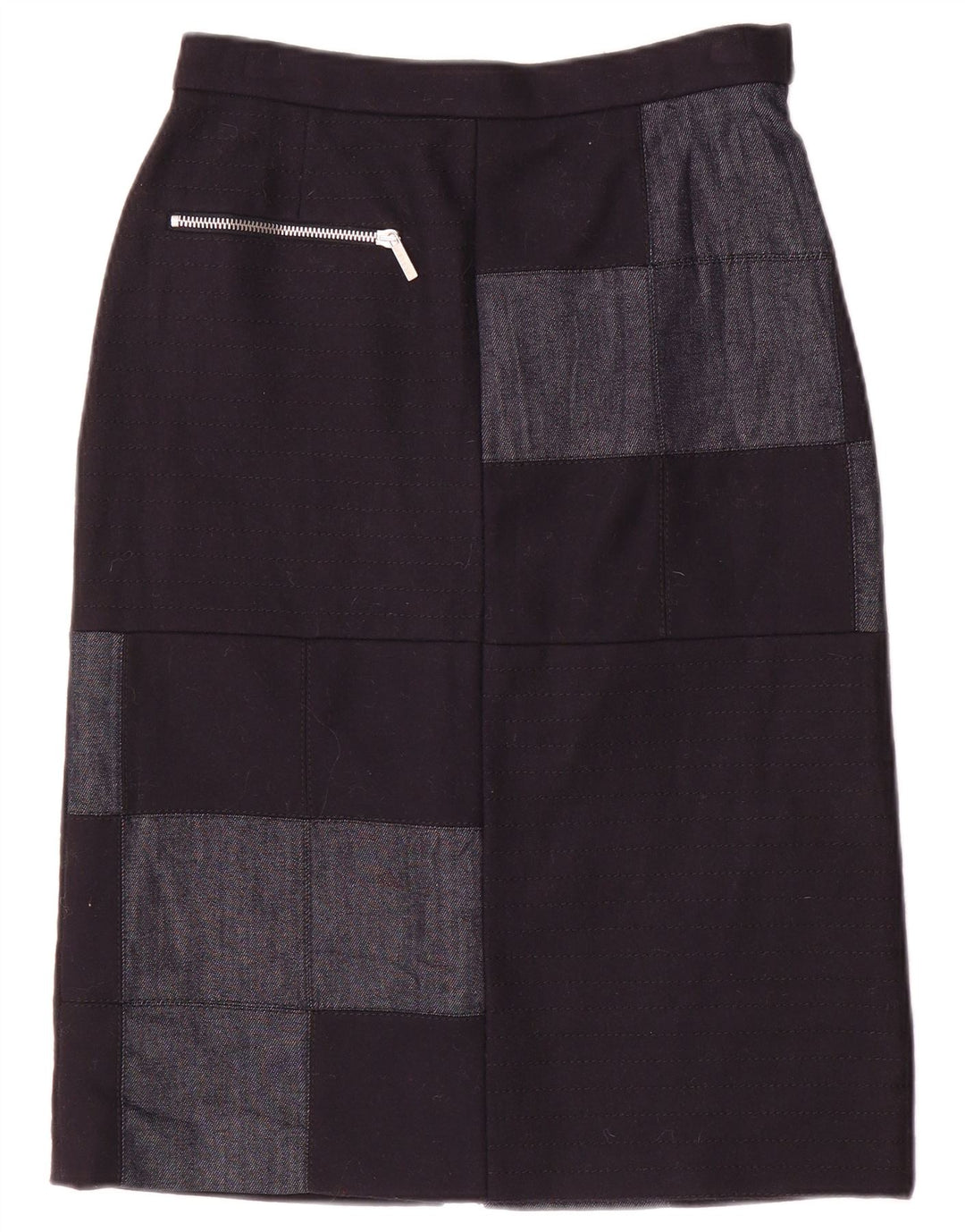 Iceberg Damen Midirock IT 40 Small W26 Marineblaues Patchwork-Nylon