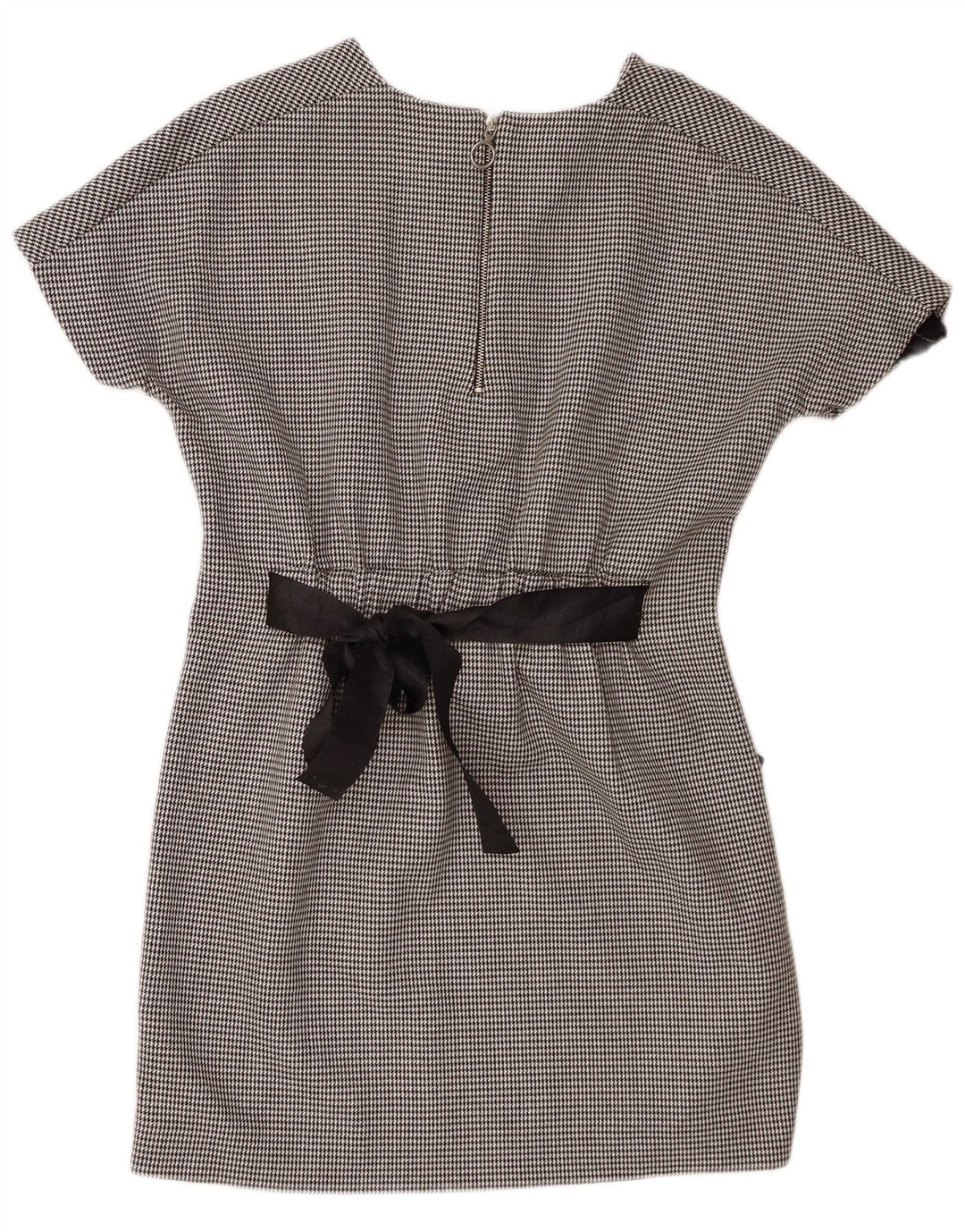 Zara Damen Trafaluc Basic Kleid UK 10 Small Schwarzer Hahnentritt-Polyester