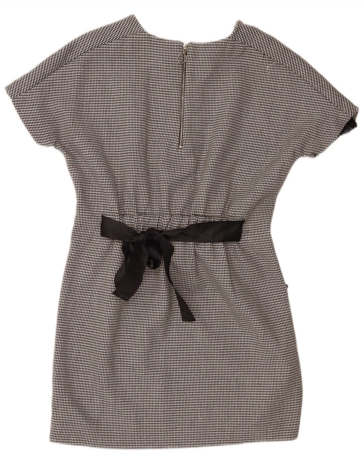 Zara Damen Trafaluc Basic Kleid UK 10 Small Schwarzer Hahnentritt-Polyester