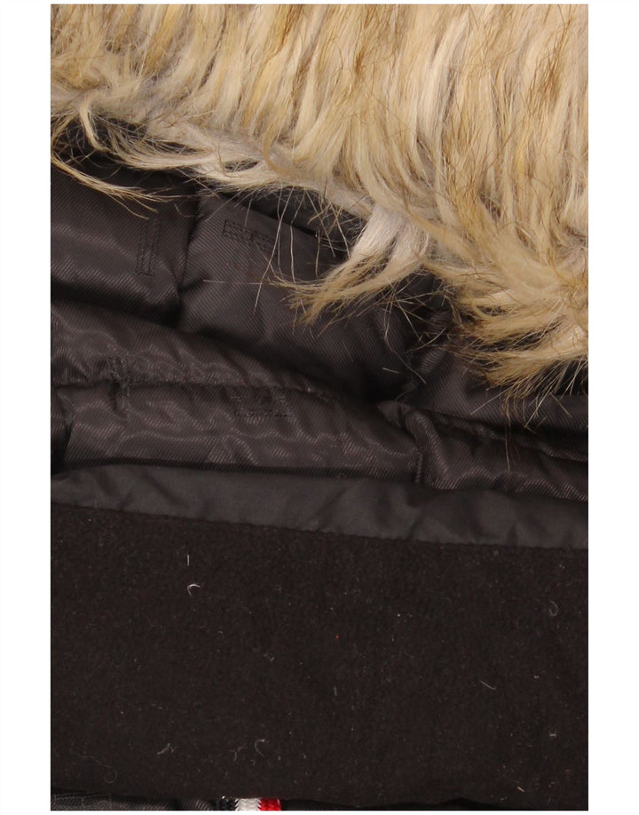 Tommy Hilfiger Wattierte Damenjacke mit Kapuze, UK 16, Größe L, Schwarz, Polyester