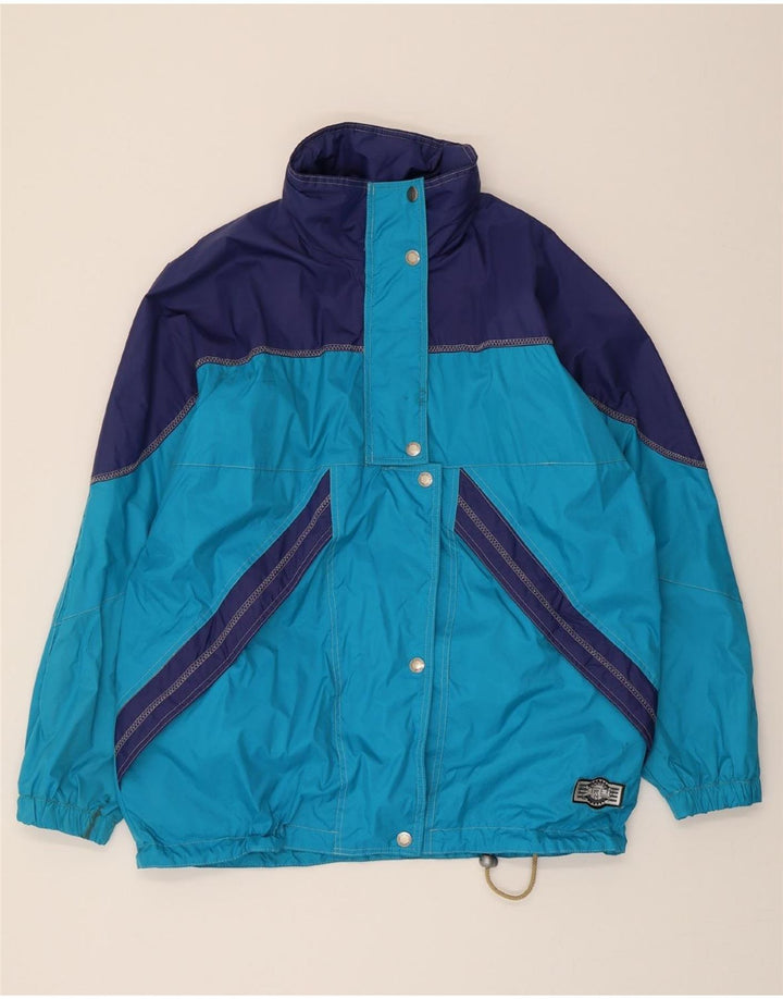 BRUGI Womens Oversized Tracksuit Top Jacket IT 48 XL Blue Colourblock Vintage Brugi and Second-Hand Brugi from Messina Hembry 
