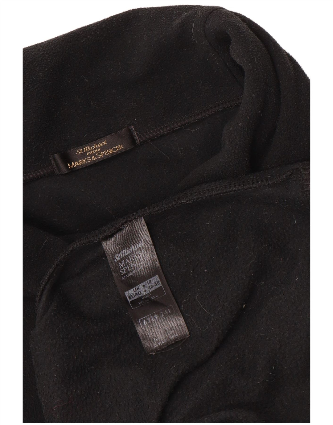 Marks & Spencer Damen Übergroßer Fleecepullover UK 18 XL Schwarz Polyester