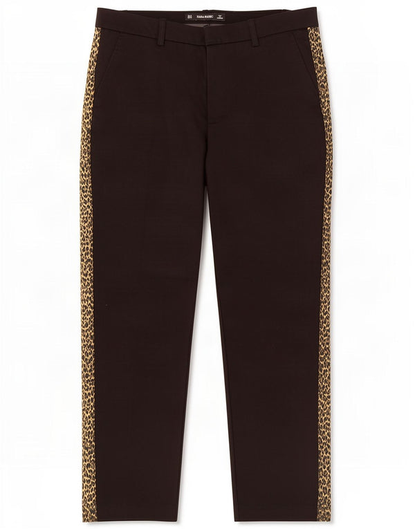 Gerade geschnittene Damenhose von Zara, Größe M, W28, L25, Schwarz, Animal-Print