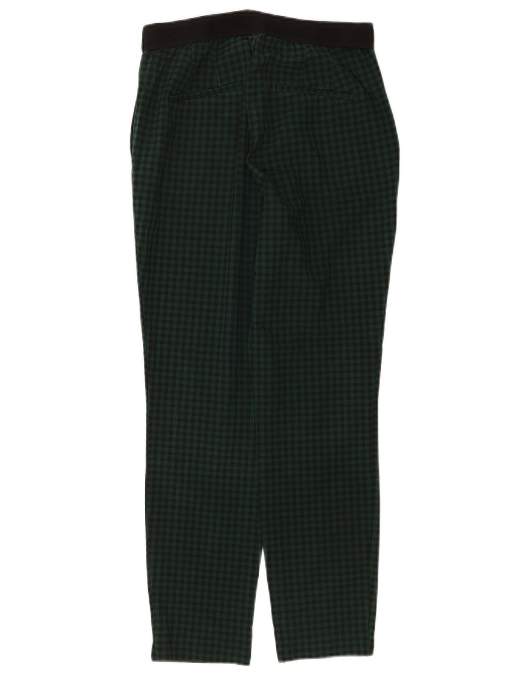 Zara Slim Chino-Hose für Damen, mittelgroß, W28, L26, grün kariertes Polyester