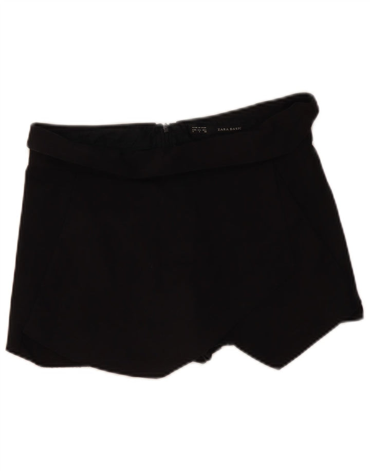 ZARA Damen Skort UK 8 Small Schwarz Acetat