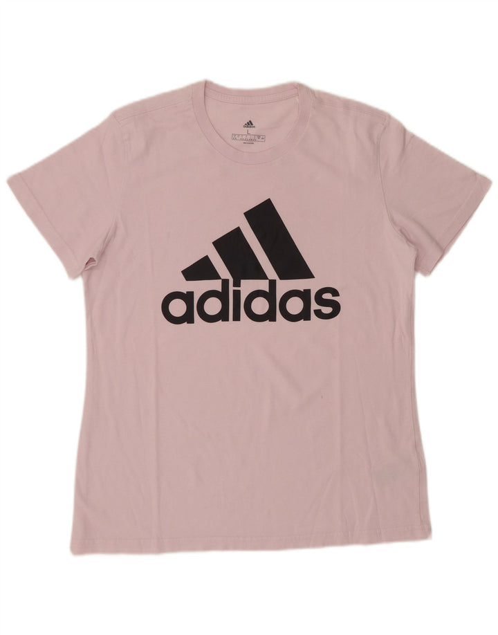 ADIDAS Damen Grafik T-Shirt Top UK 16/18 Large Rosa Baumwolle