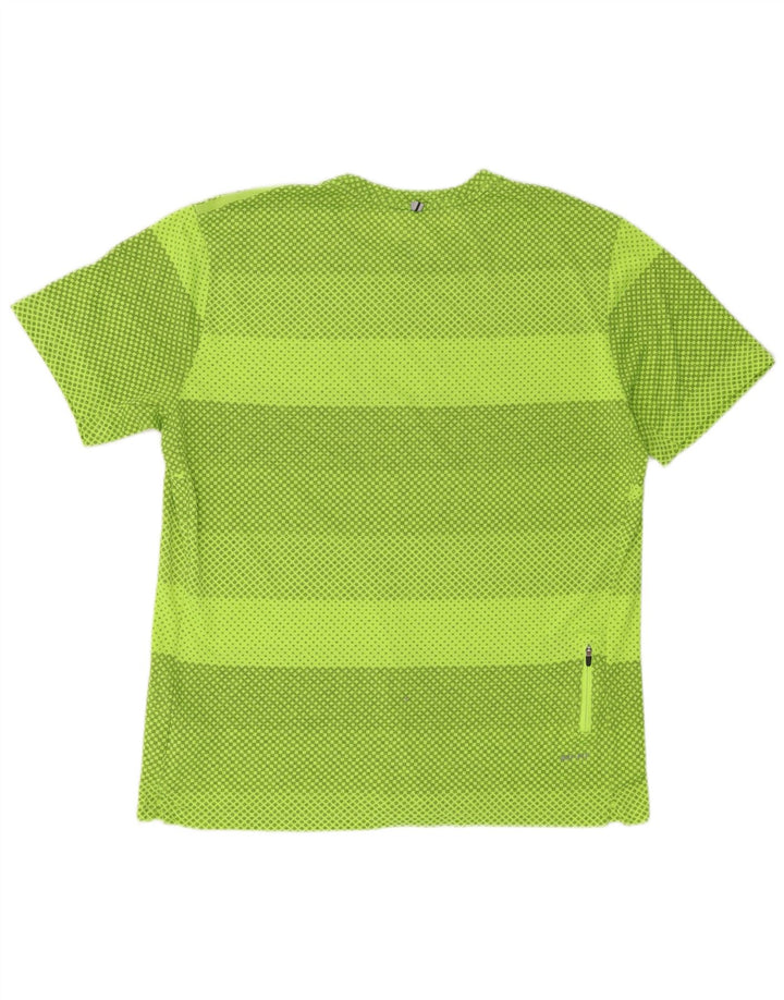 Nike Herren Dri Fit T-Shirt Top XL Grün Geometrisch Polyester