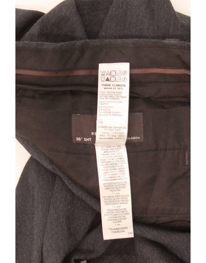 Gerade Herren-Chinohose von Marks & Spencer, W36, L29, Grau meliert