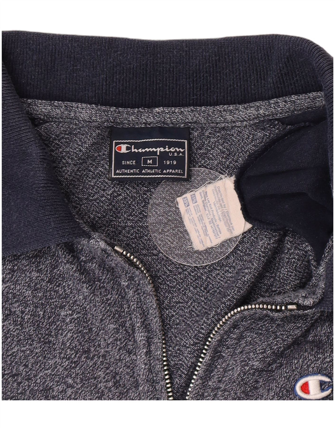 Champion Herren-Poloshirt aus mittelblauer, marineblauer Colourblock-Baumwolle