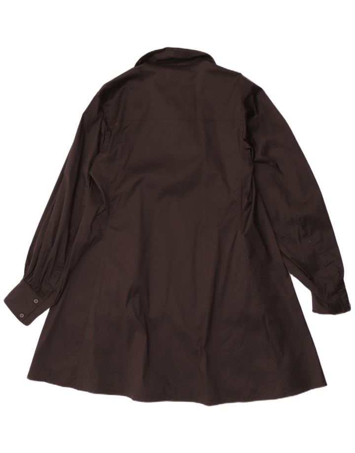 Cos Damen-Langarmkleid in A-Linie, EU 44, mittelschwarz, Baumwolle