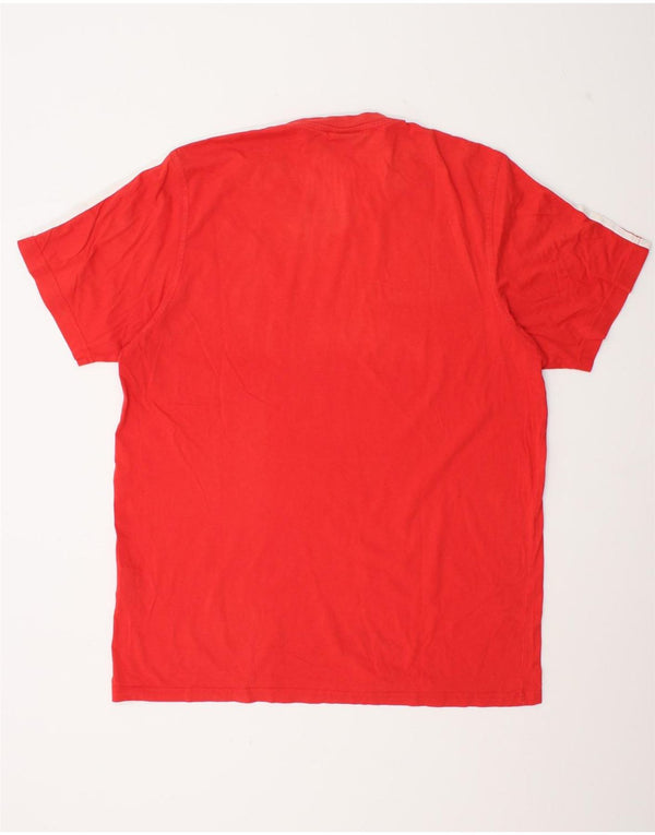 Adidas Herren Grafik T-Shirt Top UK 46/48 XL Rot Baumwolle