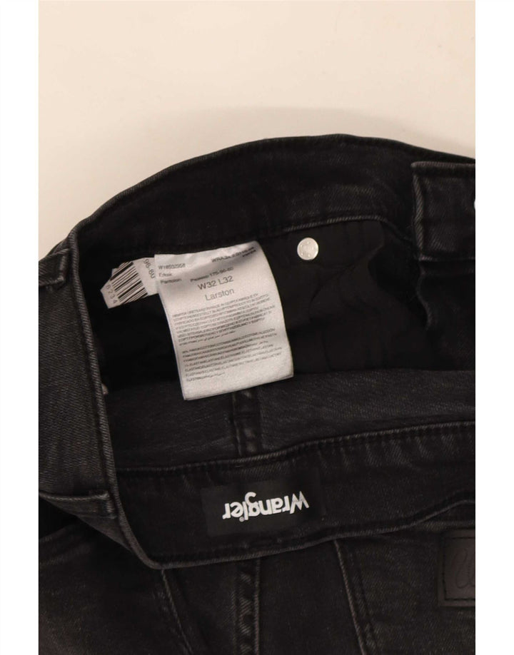 Wrangler Herren Larston Slim Jeans W32 L32 Schwarze Baumwolle