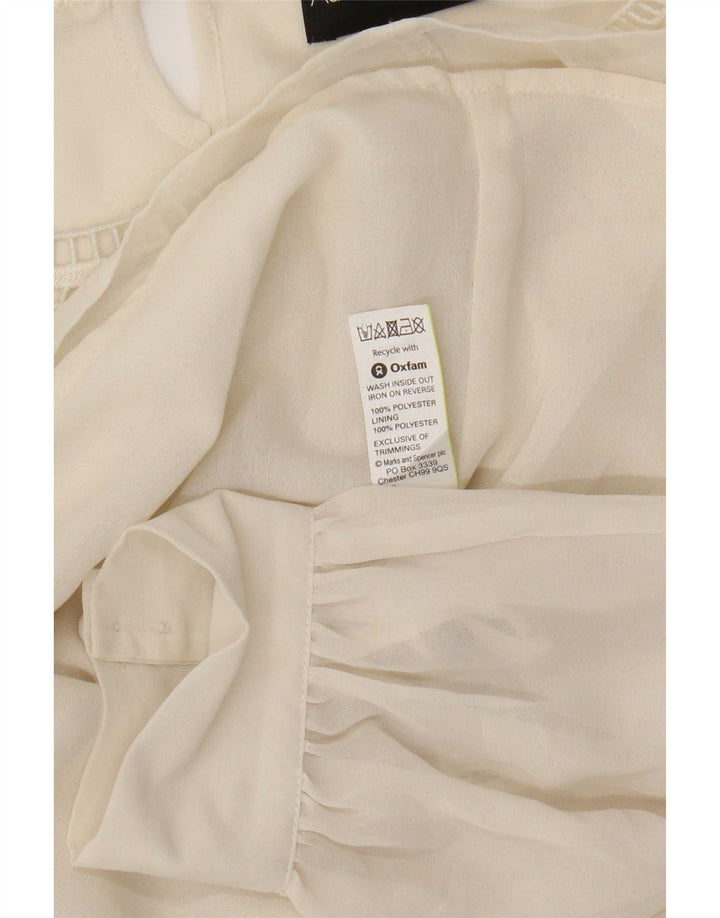Marks & Spencer Damen Autograph Langarmblusenoberteil UK 16 Large Beige
