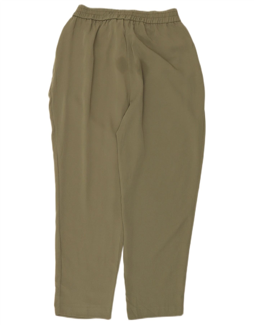 Zara Damen Tapered Cropped-Hose, Größe L, W32, L24, Khaki, Polyester