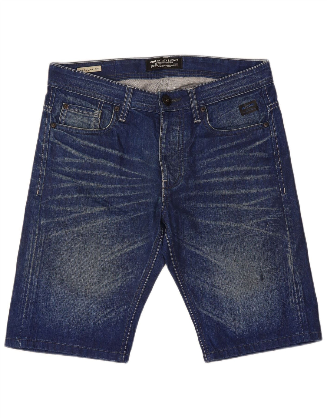 Jack & Jones Herren-Jeansshorts mit normaler Passform, Größe S, W32, Blau, Baumwolle