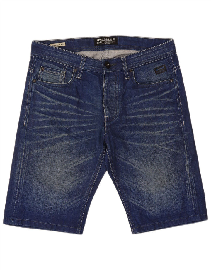 Jack & Jones Herren-Jeansshorts mit normaler Passform, Größe S, W32, Blau, Baumwolle