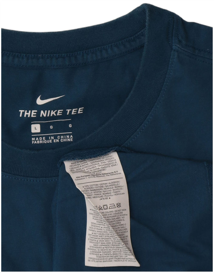 NIKE Herren-T-Shirt mit Grafik, groß, aus blauer Baumwolle