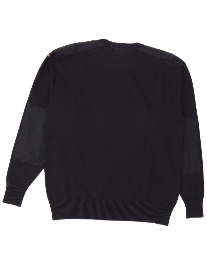 Paul & Shark Herren-Pullover mit Rundhalsausschnitt, groß, marineblaue Wolle