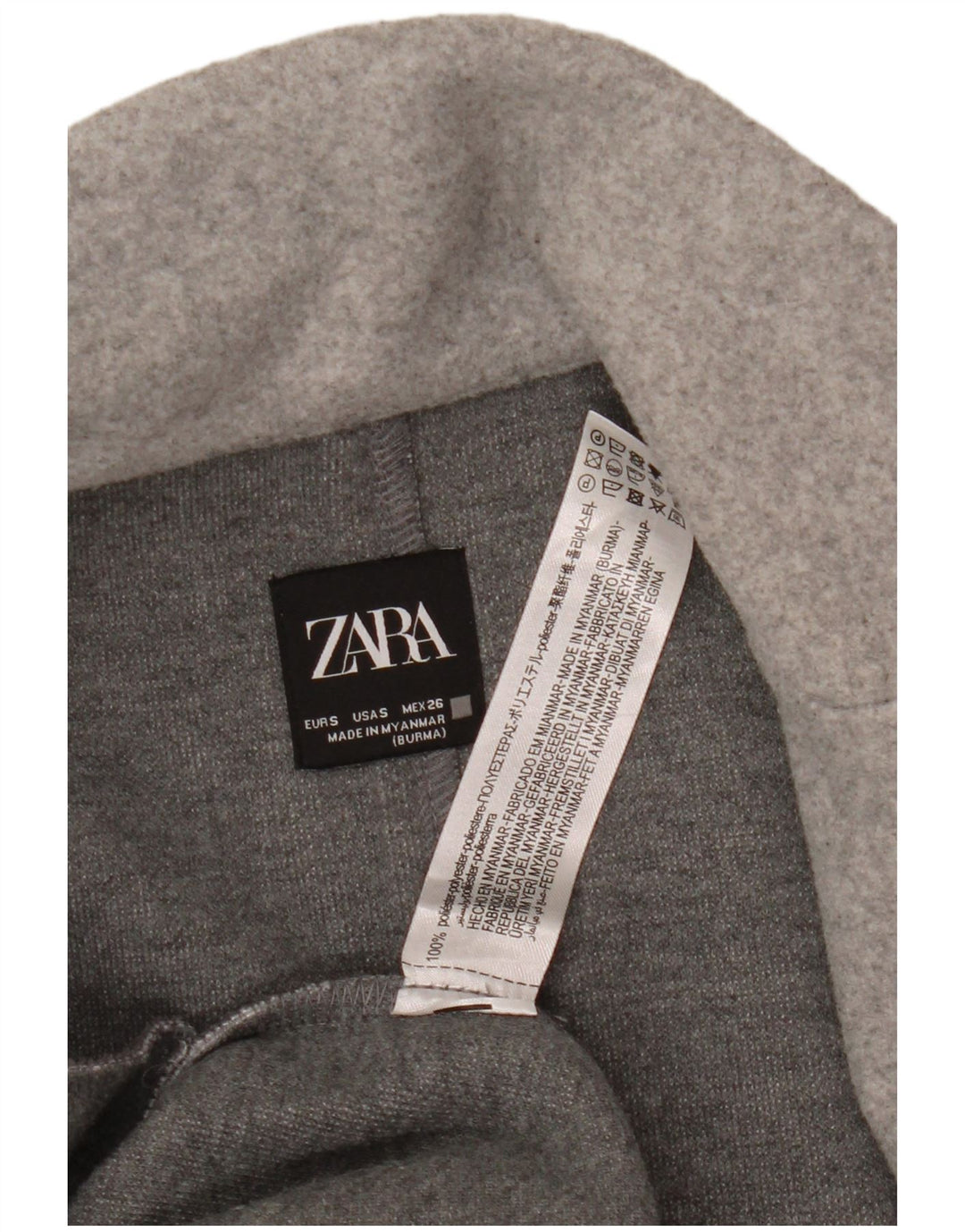 Zara Womens Open Overcoat UK 10 Small Grau Polyester