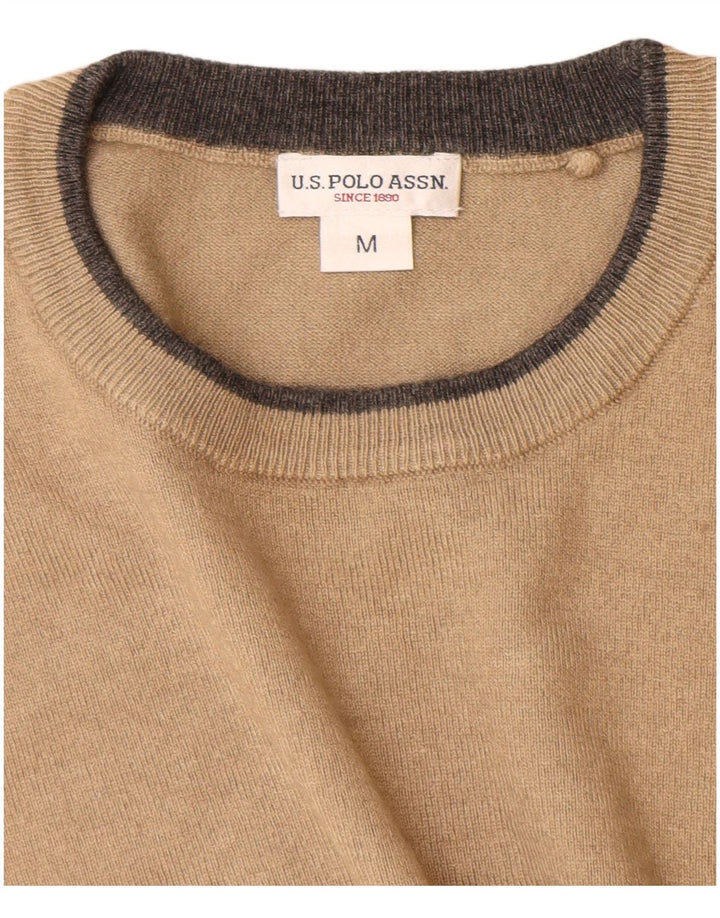 U.S. Polo Assn. Herren-Pullover mit Rundhalsausschnitt, Mittelbeige