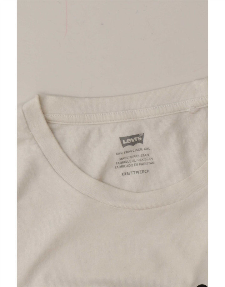 Levi's Damen Übergroßes Grafik-T-Shirt-Oberteil UK 2 2XS Weiß