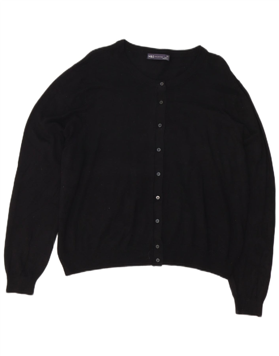 Marks & Spencer Damen-Cardigan-Pullover UK 22 3XL Schwarze Viskose