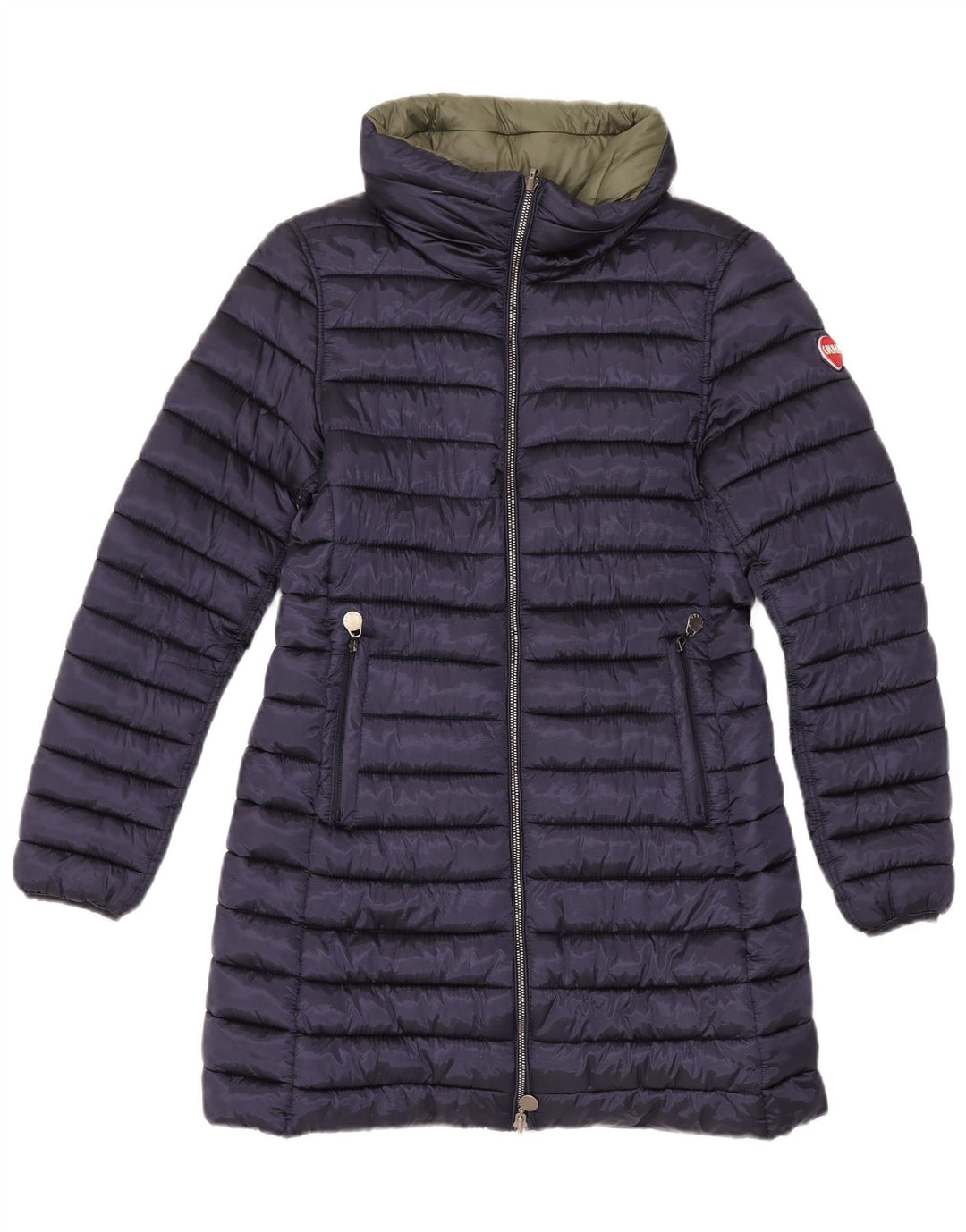 Colmar Womens Hooded Reversible Wattierter Mantel UK 12 Medium Marineblau Nylon